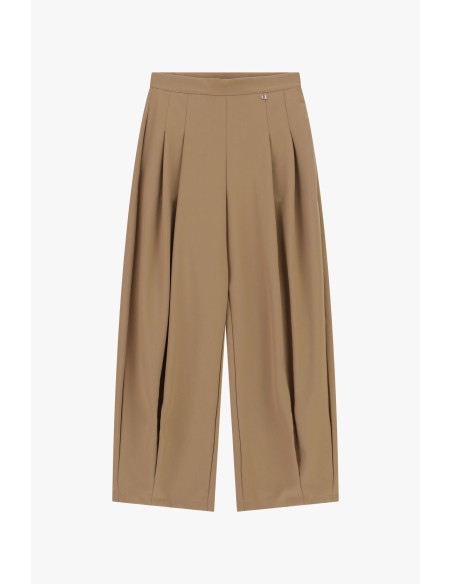 Dixie cropped palazzobroek met plooien aan de voorkant