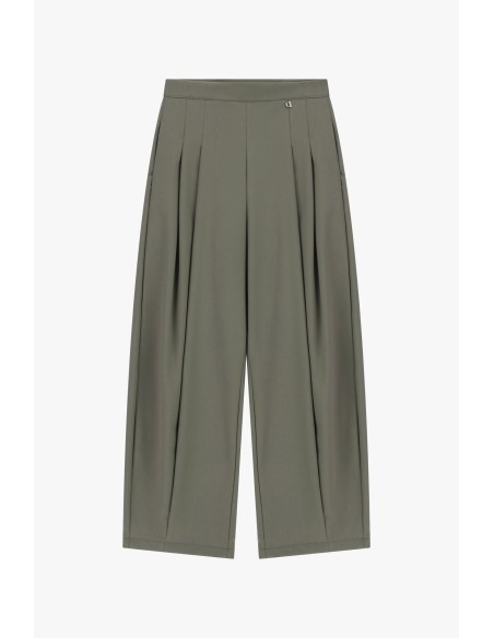 Dixie cropped palazzobroek met plooien aan de voorkant