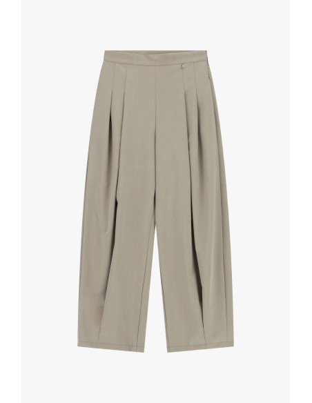 Dixie cropped palazzobroek met plooien aan de voorkant