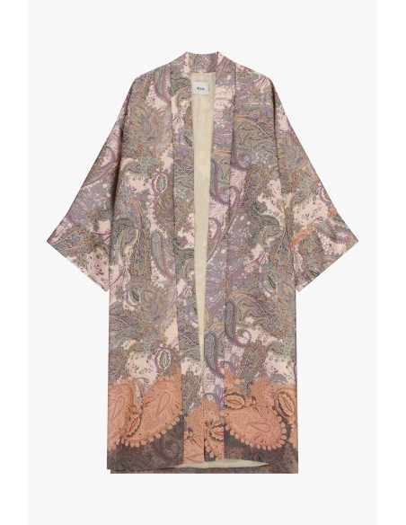 Manteau duster à motif paisley, manches amples, Dixie
