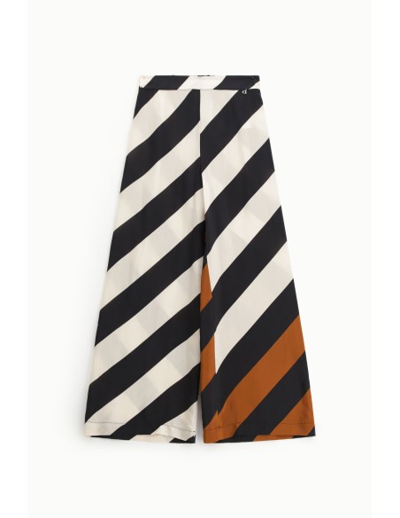 Pantalon palazzo à rayures diagonales Dixie