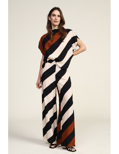 Pantalon palazzo à rayures diagonales Dixie