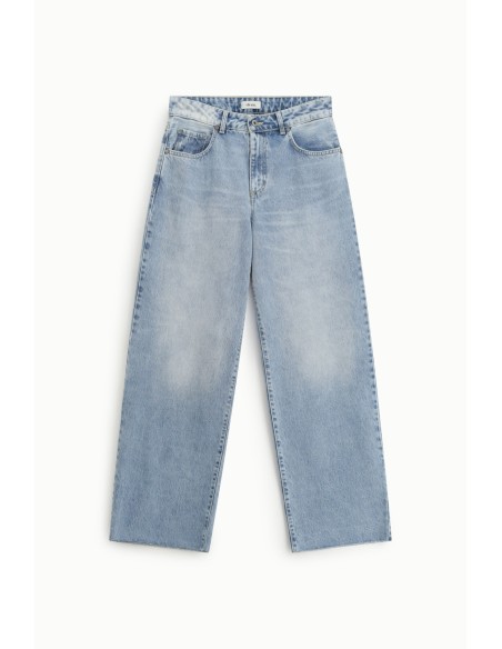 Dixie Jeans met rechte pijpen, hoge taille en lichte wassing