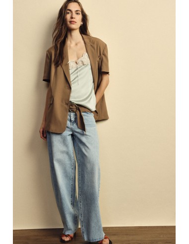 Dixie Jeans met rechte pijpen, hoge taille en lichte wassing