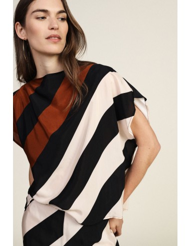 Blouse à motif de rayures diagonales Dixie