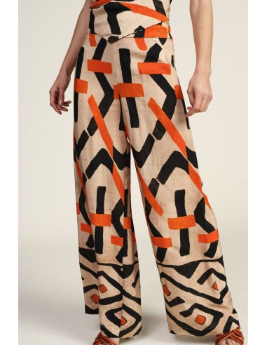 Pantalon large à motif graphique Dixie