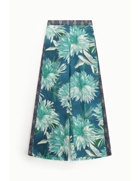 Pantalon palazzo à grandes fleurs Dixie