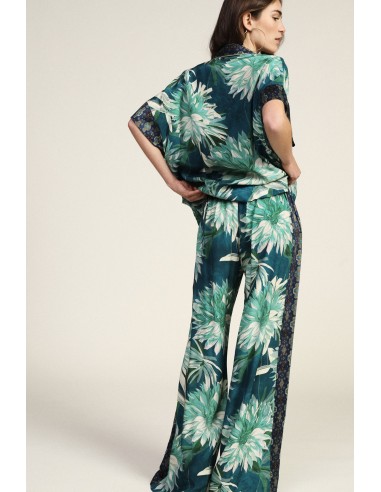 Pantalon palazzo à grandes fleurs Dixie
