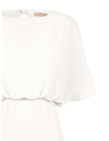 Robe longue en tissu fluide à manches chauve-souris Rinascimento