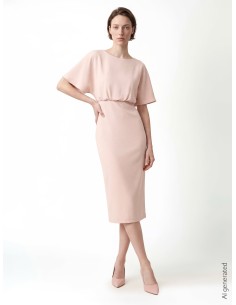 Robe longue en tissu fluide à manches chauve-souris Rinascimento