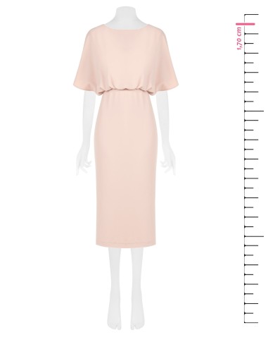 Robe longue en tissu fluide à manches chauve-souris Rinascimento