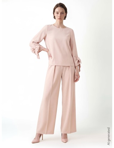 Blouse ample en tissu fluide avec maxi nœuds sur les manches Rinascimento