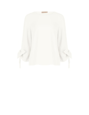 Ruime blouse van soepelvallende stof met maxi-strikken op de mouwen Rinascimento