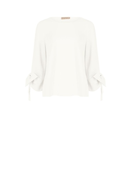 Blouse ample en tissu fluide avec maxi nœuds sur les manches Rinascimento