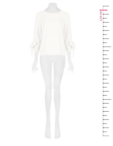 Blouse ample en tissu fluide avec maxi nœuds sur les manches Rinascimento