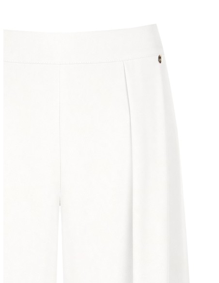 Pantalon palazzo en tissu fluide avec plis et élastique au dos Rinascimento