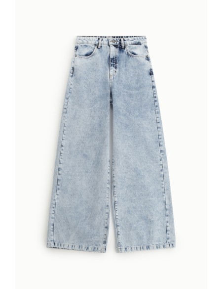Dixie jeans met wijde pijpen, hoge taille en lichte wassing