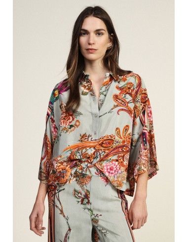Dixie-shirt met bloemenprint en ruime pasvorm