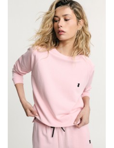 Ronde-hals sweatshirt met geborduurd hartdetail Please