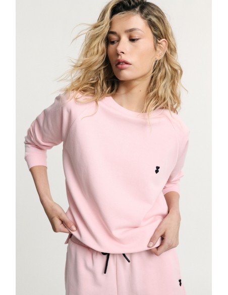 Ronde-hals sweatshirt met geborduurd hartdetail Please