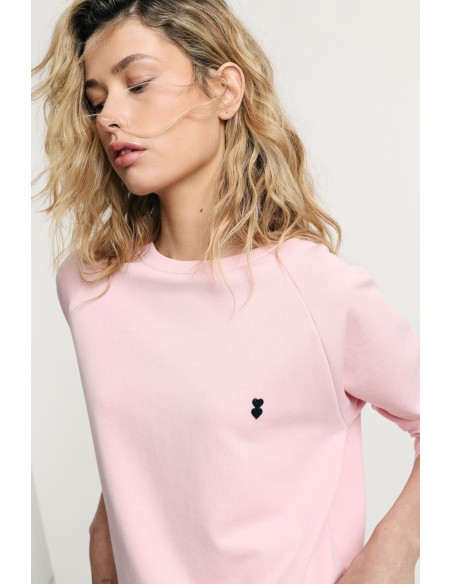 Sweat à col rond avec détail cœur brodé Please