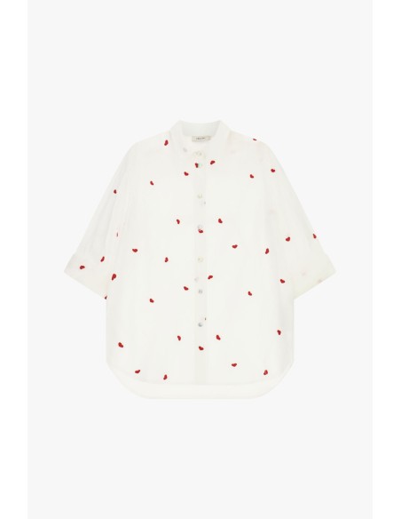 Dixie Heart Embroidery Short Sleeve Wide Shirt (chemise large à manches courtes)