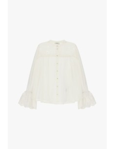 Chemise large avec manches à volants et broderie florale Dixie