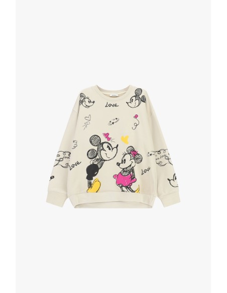 Dixie sweatshirt met ronde hals, cartoonprint en kleurrijke details