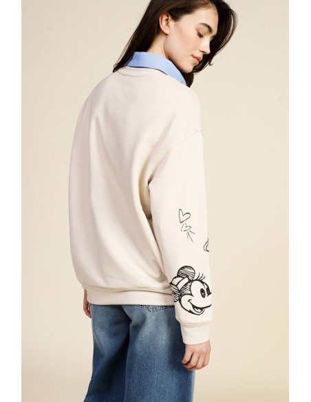 Sweat-shirt à col rond avec imprimé cartoon et détails colorés Dixie