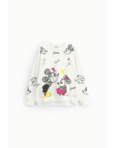 Sweat-shirt à col rond avec imprimé cartoon et détails colorés Dixie