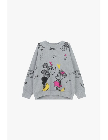 Sweat-shirt à col rond avec imprimé cartoon et détails colorés Dixie