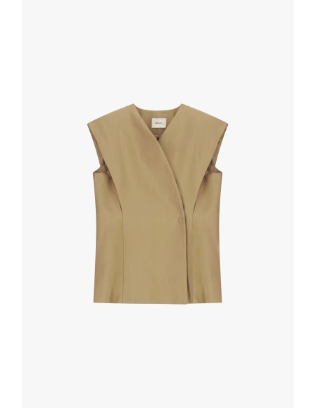 Sartoriaal gilet met gestructureerde schouders en kruisluiting Dixie