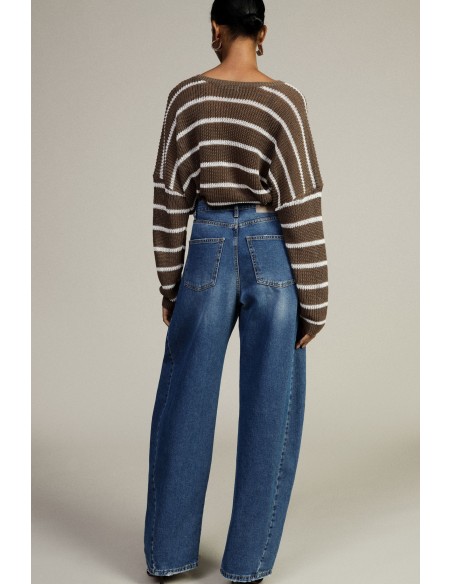 Jean balloon Dixie à jambes larges avec pinces
