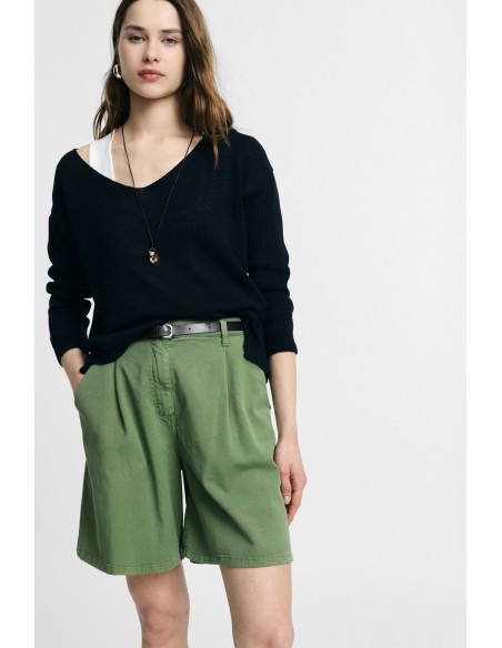 Short à coupe régulière avec plis et ceinture svp