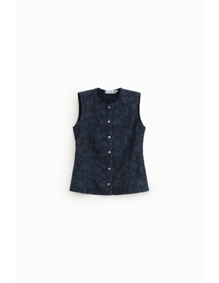 Gilets slim à imprimé floral et boutons s'il vous plaît