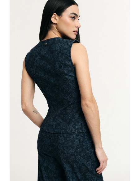 Gilets slim à imprimé floral et boutons s'il vous plaît