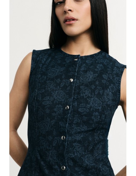 Gilets slim à imprimé floral et boutons s'il vous plaît