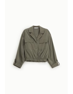 Cropped blouse met borstzakken en knoopsluiting Please 2