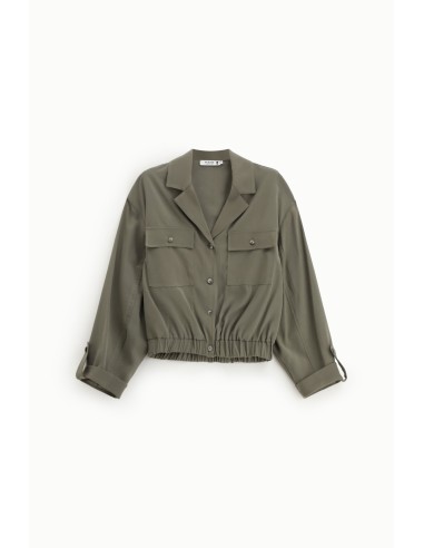 Cropped blouse met borstzakken en knoopsluiting Please
