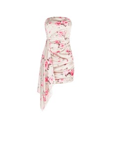 Rose Motif Short Dress With Maxi Ruffle Rinascimento 2