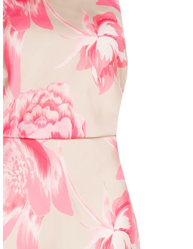 Robe longue en satin fleuri avec taille élastique Rinascimento