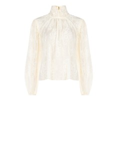 Ruime kanten blouse met maxi-mouwen en hoge kraag Rinascimento 2