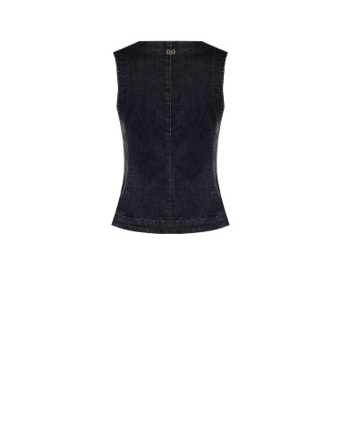 Lang getailleerd gilet van stretchdenim Rinascimento