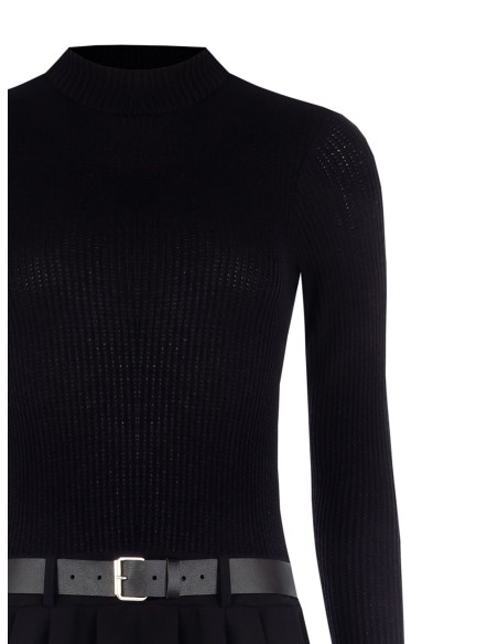 Robe courte à effet 2 pièces avec ceinture assortie en similicuir Rinascimento