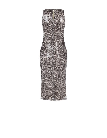 Robe midi à pinces en python recouverte de paillettes