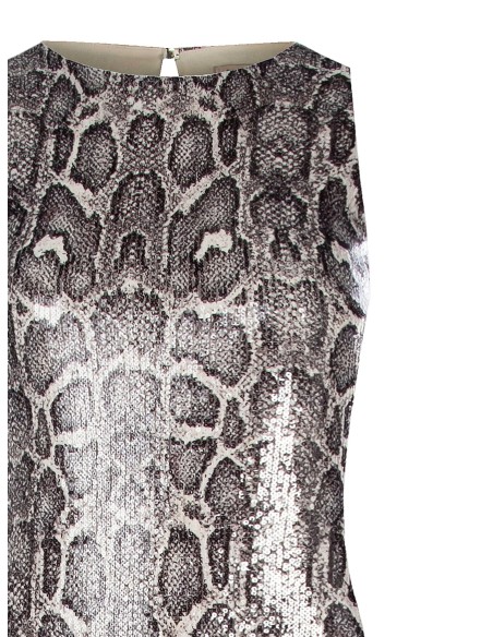 Robe midi à pinces en python recouverte de paillettes
