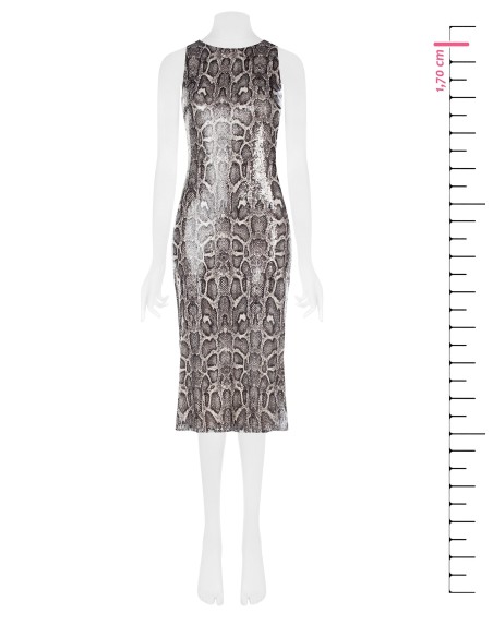 Robe midi à pinces en python recouverte de paillettes
