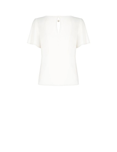 Blouse opaque en satin fluide avec étiquette logo et découpe en goutte d'eau Rinascimento