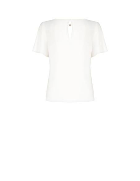 Blouse opaque en satin fluide avec étiquette logo et découpe en goutte d'eau Rinascimento