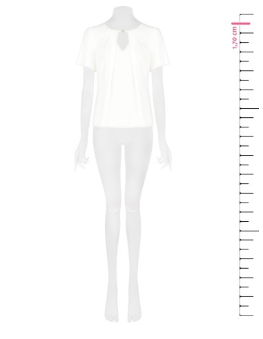 Blouse opaque en satin fluide avec étiquette logo et découpe en goutte d'eau Rinascimento